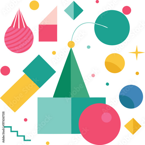 Abstract multicolored geometric shapes background design final product template fotografie illustration digital art portfolio versatile composition