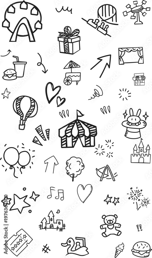 Fototapeta premium Amusement Park Vertical Pattern