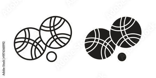 Fotografía Petanque icon set, logo vector eps10