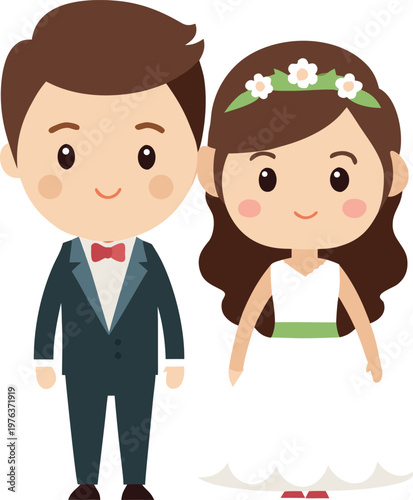 Boy With Shirt And A Bowtie Standing Alone Under Fluffy White Hats