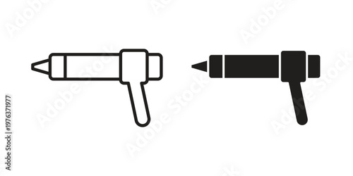 Schilderij op canvas Sealant gun icon set, logo vector eps10