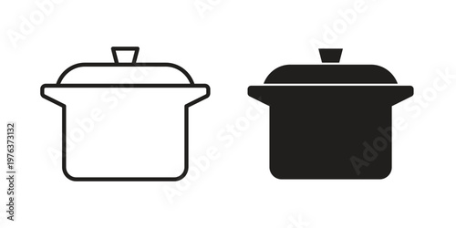 Stew pot icon set, logo vector eps10