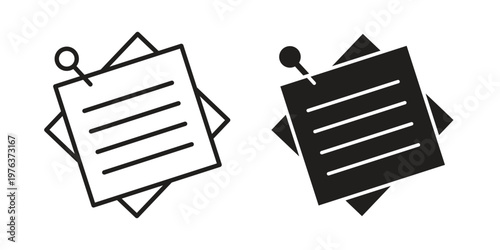 Sticky notes icon set, logo vector eps10