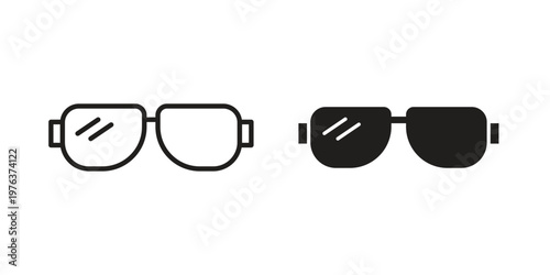 Sun glasses icon set, logo vector eps10