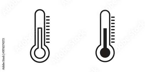 Thermometer icon set, logo vector eps10