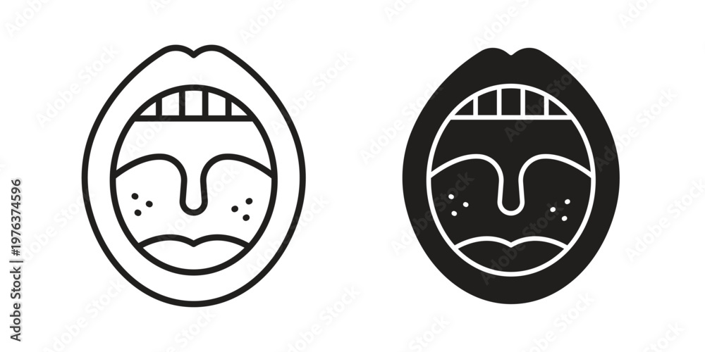 Obraz premium Tonsil icon set, logo vector eps10