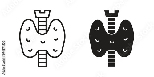 Thyroid gland icon set, logo vector eps10