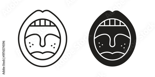 Tonsil icon set, logo vector eps10