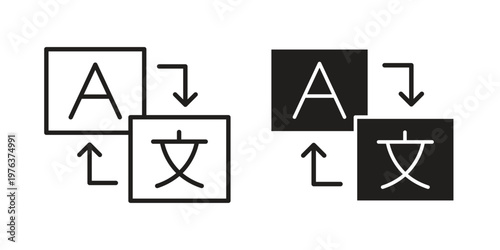 Translator icon set, logo vector eps10