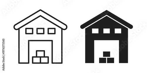 Warehouse icon set, logo vector eps10