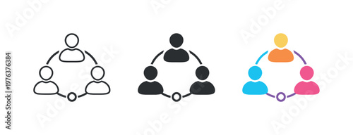 Organizational communication context represented by a group profile icon linked with connecting lines to suggest stakeholder