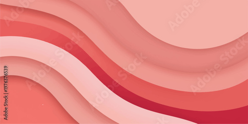 Abstract red and pink wave background featuring a smooth silk texture with soft flowing curves and wavy satin fabric patterns in a vector illustration design