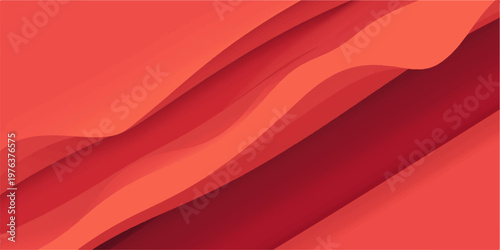 Smooth flowing red silk and satin fabric background with soft wavy lines and a shiny texture creates an artistic abstract vector illustration for a decorative wallpaper backdrop