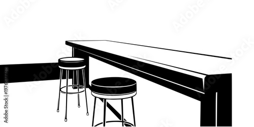 Bar Stool and Counter Furniture Silhouette