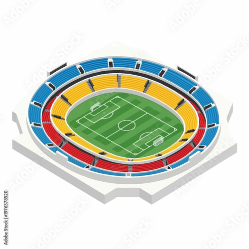 Colorful Soccer Stadium Seating Area.