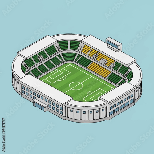 Soccer Stadium Football Field Arena Structure.