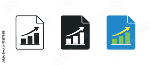 Financial overview concept showing a clean document icon with rising bar chart and clear margins representing a financial report