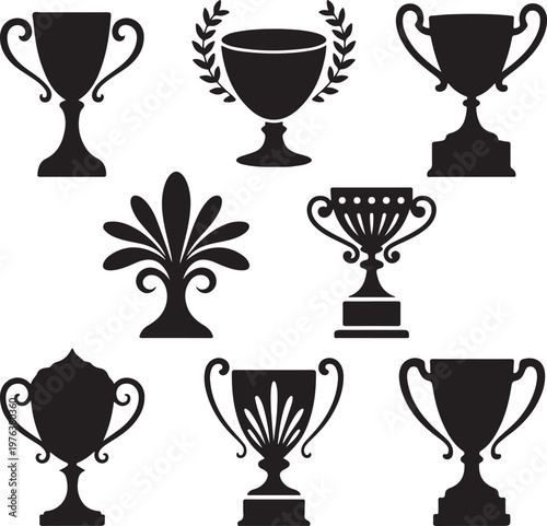 Award Trophy Champion Vector Collection