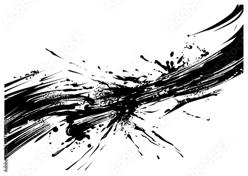 毛筆タッチの躍動感あるライン背景