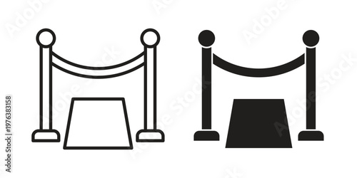 Red carpet icon silhouette. Editable stroke. Line vector illustration design