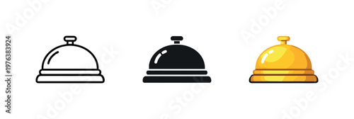 Premium stay context shown by identical hotel bell icons arranged in a straight horizontal row, same domed shapes and base