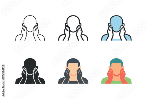 Balanced Grooming Icons. Concept illustrating a personal grooming regimen centered on care and balance, symbolized by an orderly