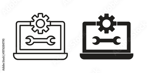 Software Engineering icon silhouette. Editable stroke. Line vector illustration design