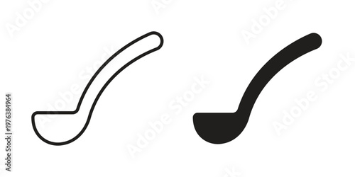 Spoon icon silhouette. Editable stroke. Line vector illustration design