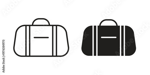 Sports bag icon silhouette. Editable stroke. Line vector illustration design