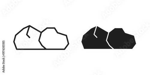 Stone icon silhouette. Editable stroke. Line vector illustration design