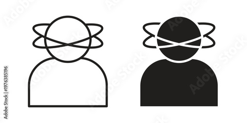 Stress icon silhouette. Editable stroke. Line vector illustration design