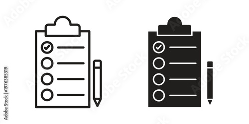 Survey icon silhouette. Editable stroke. Line vector illustration design