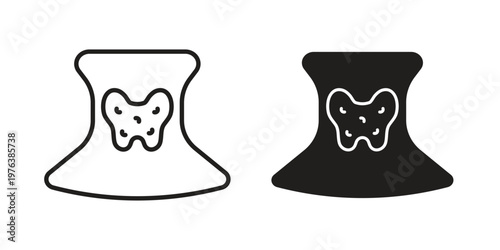 Thyroid icon silhouette. Editable stroke. Line vector illustration design