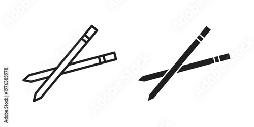 Toothpick icon silhouette. Editable stroke. Line vector illustration design