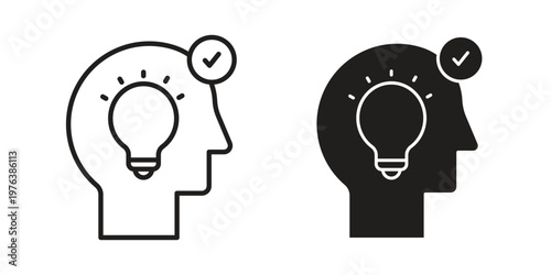 Understand icon silhouette. Editable stroke. Line vector illustration design