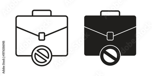 Unemployment icon silhouette. Editable stroke. Line vector illustration design