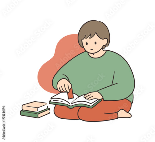 Soft person slips a bookmark into pages slowly, holding the book steady in a quiet reading corner | scene of person placing