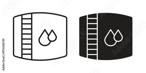 Water tank icon silhouette. Editable stroke. Line vector illustration design