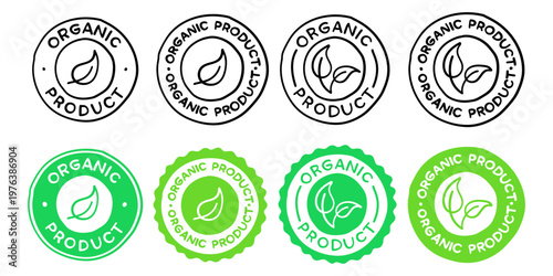 Hand-drawn Organic Product Label Vector Design. Natural Food Icon Sign.