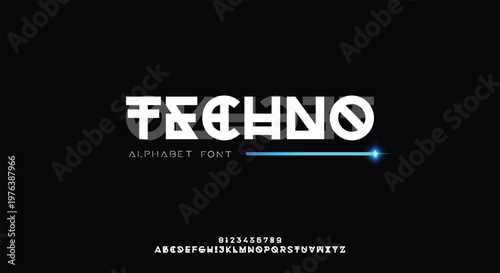 TECHNO Abstract scifi modern alphabet fonts. Science fiction typography sport, technology, fashion, digital, future creative logo font. vector illustration