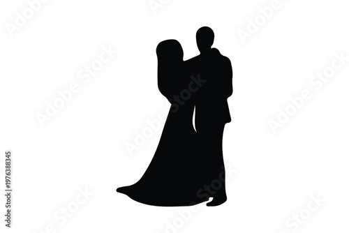 Wedding Romance Couple Silhouette Graphic.