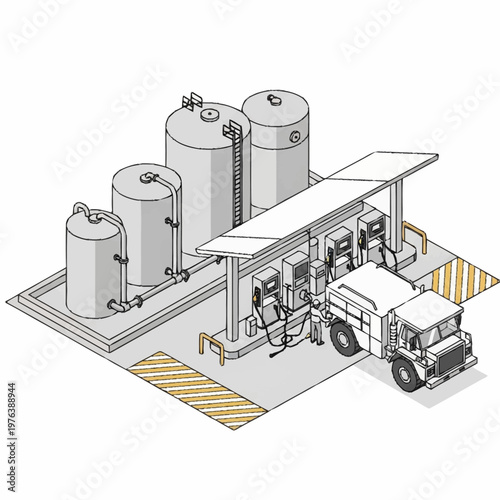 Industrial fuel storage and dispensing station.