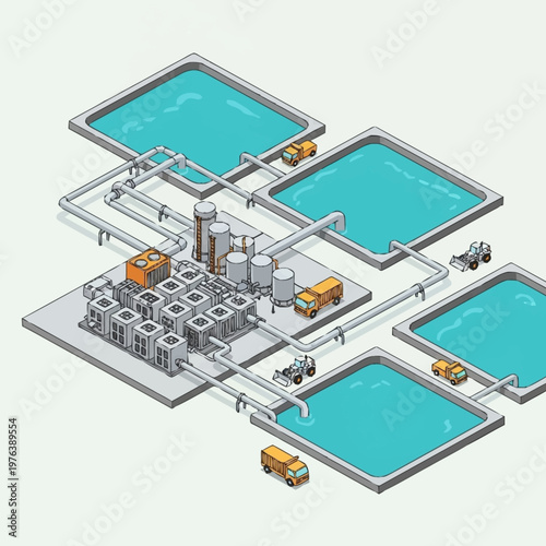 Industrial water treatment facility system.