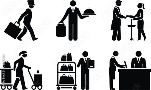 Hotel Silhouette Icon Hospitality Building Outline Design