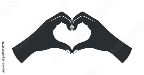 Two hands forming a heart shape with fingers and thumbs pressed together against a white background