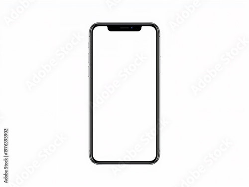 Blank screen smartphone mobile device mockup isolated