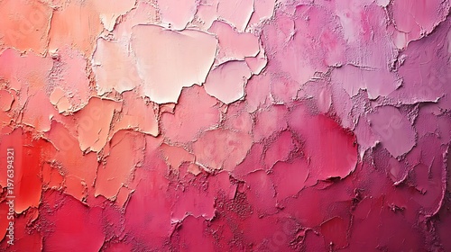 A palette of mixed color paint stroke with textures in shades of pink, red, and orange, reminiscent of a painter's artwork.