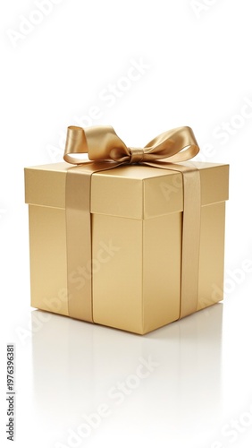 Elegant Golden Square Gift Box Mockup