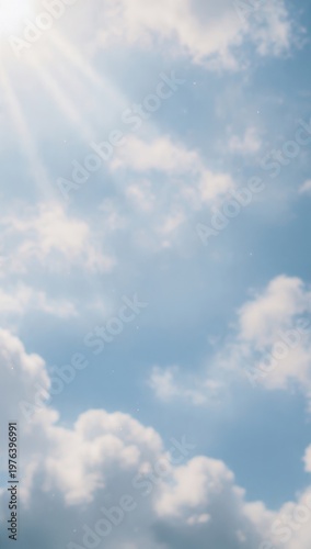 Sunlight Beams Through Cloudy Sky