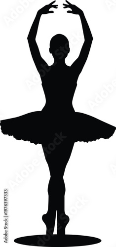 Silhouette of a ballerina performing a pose, embodying grace and elegance in dance.